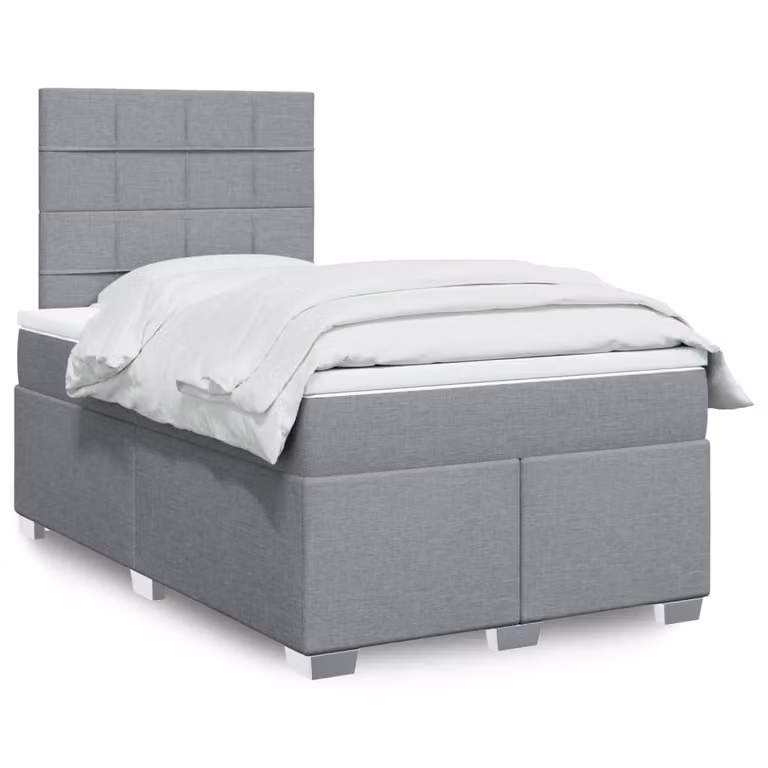 Maison Exclusive - Letto boxspring con materasso Grigio chiaro 120x200 cm Tessuto