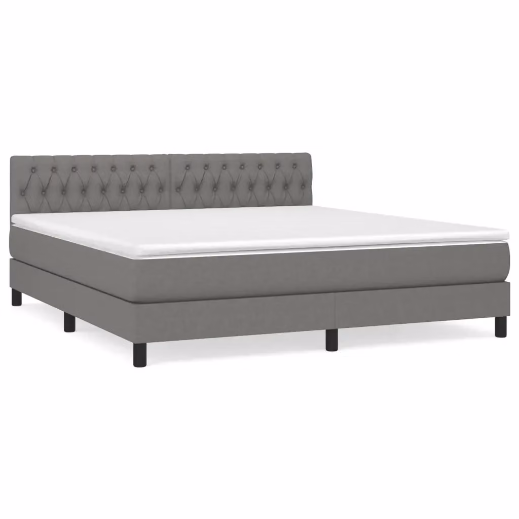 Letto Ibrido con Giroletto a Molle e Materasso vidaXL, Grigio e Bianco, L/P: 180 x 200 cm – 2