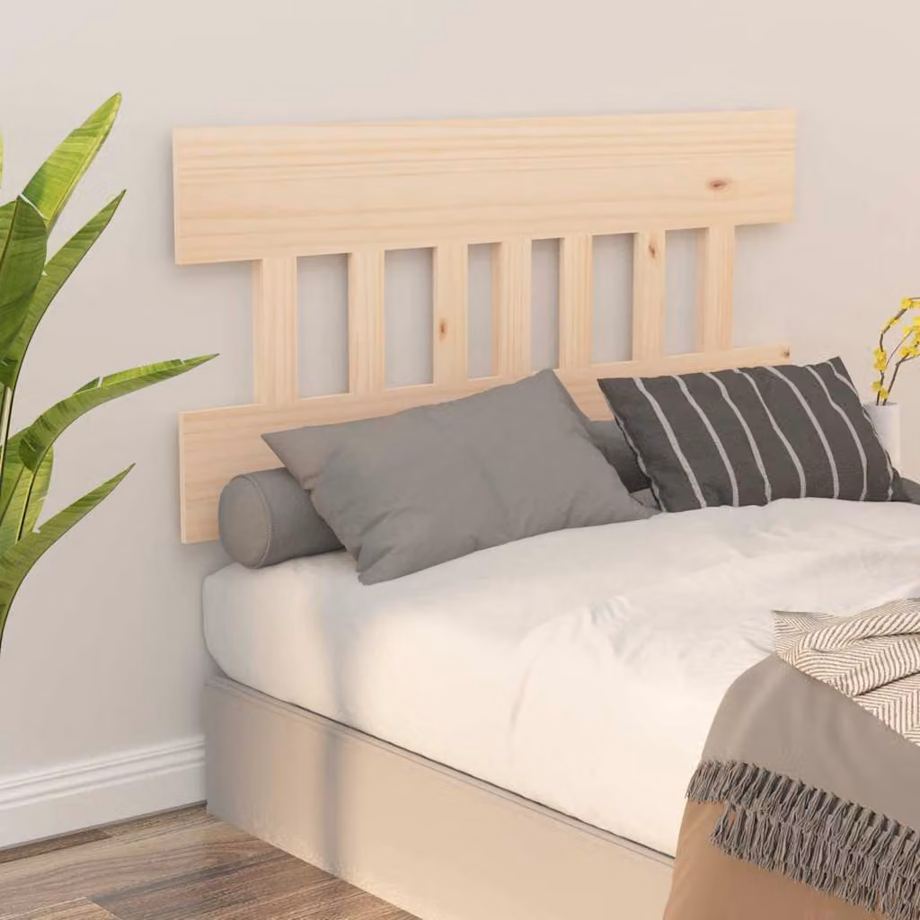 Testiera per letto vidaXL in legno massello di pino naturale stile rustico L: 123,5 cm, P: 3 cm, H: 81 cm