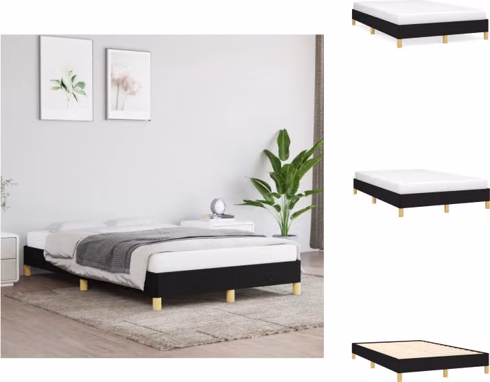 vidaXL Struttura letto in tessuto nero 120x200 cm - Letti e strutture letto
