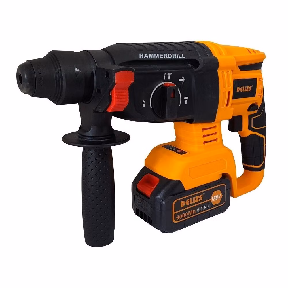 Trade Shop Trapano Scalpellatore A Batteria 21V 9Ah Martello Demolitore SDS Plus DL26-1 Arancione – 2