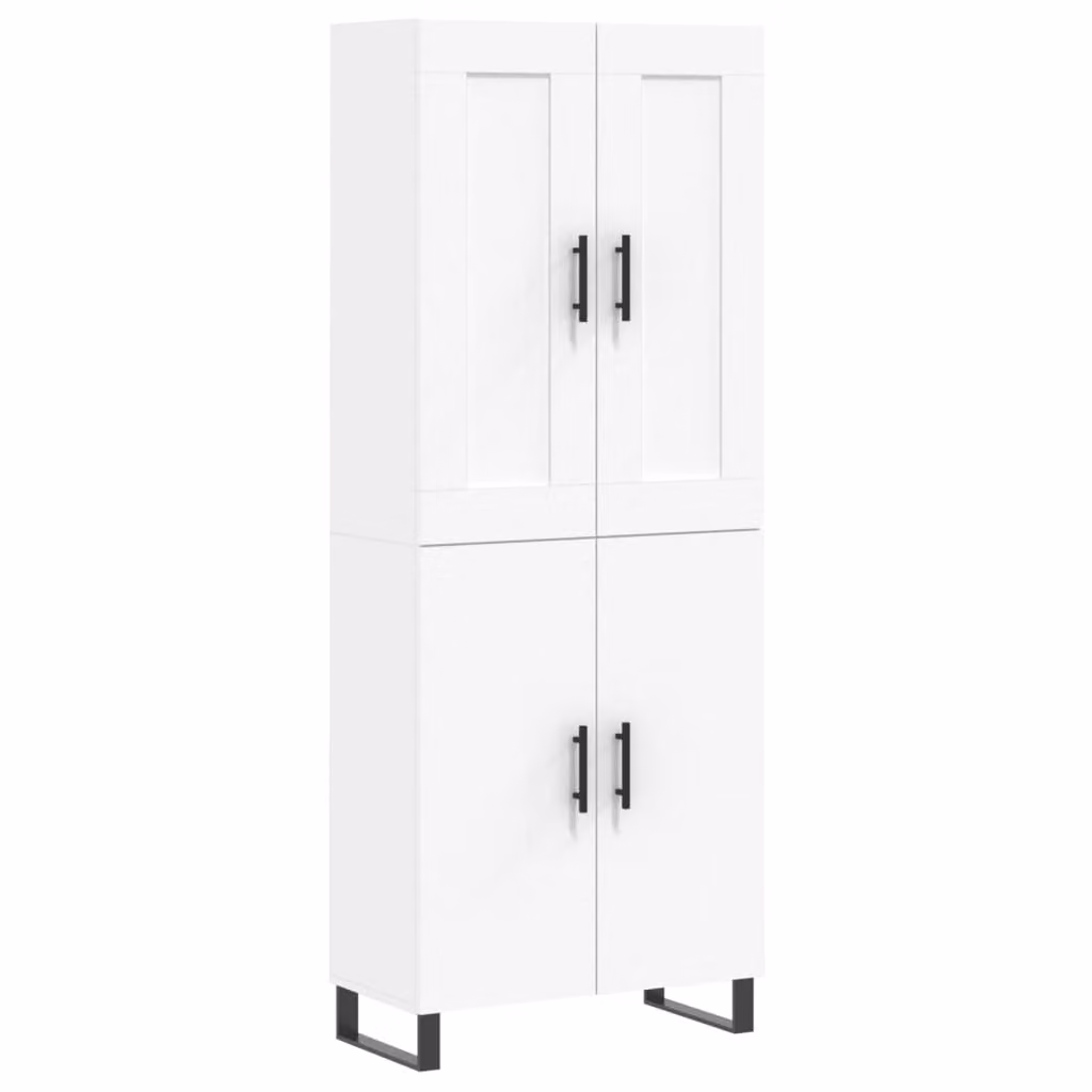 Credenza Bianca 69,5x34x180 cm in Legno Multistrato