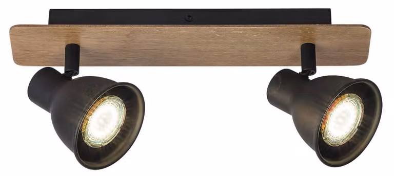 Faggio / nero GU10 2x15W Mac 5903 Faretto da parete e soffitto Rabalux