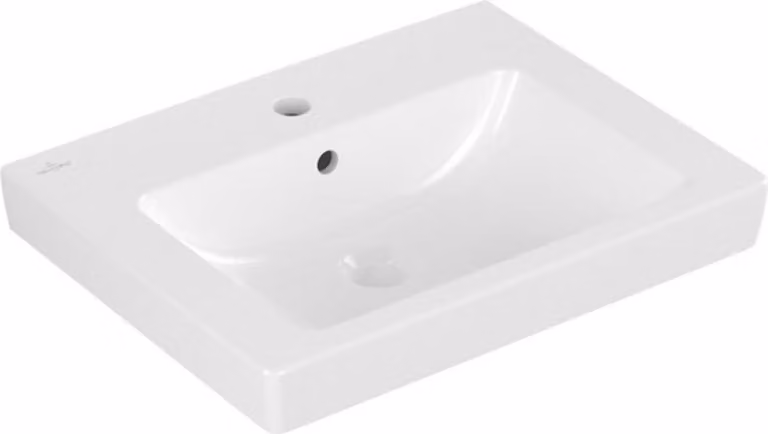 Villeroy & Boch Subway 2.0 lavabo, pour robinetterie 3 trous, avec trop-plein, 1 trou pour robinetterie, 550x440mm, 711355R1, 711355R1