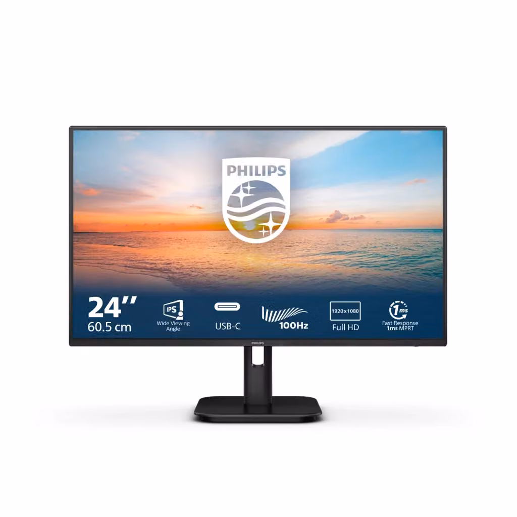 Monitor PC Philips Serie 1000 24E1N1300A/00 da 23.8 pollici Full HD IPS Nero con HDMI e USB-C – 2