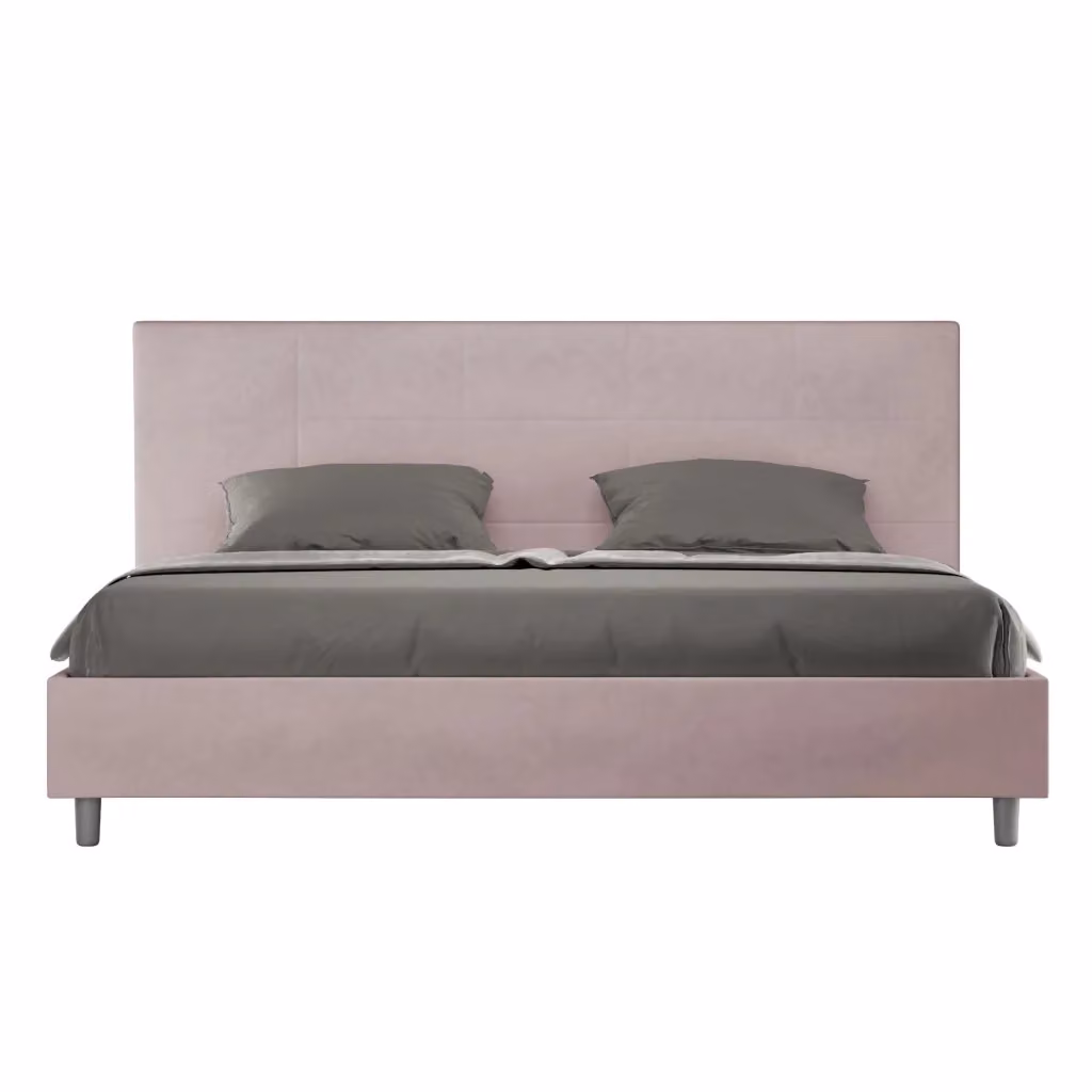 Letto matrimoniale king size Mika ityhome con rete imbottita in microfibra colore glicine L: 180 cm, P: 200 cm – 2