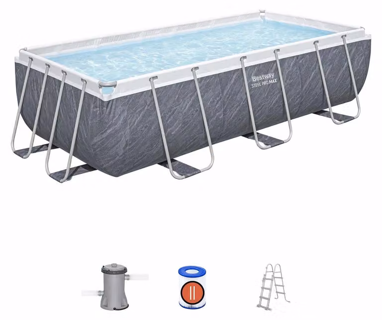 Piscina Steel Pro Max Marble 4,04 x 2,01 x 1 m - 56721