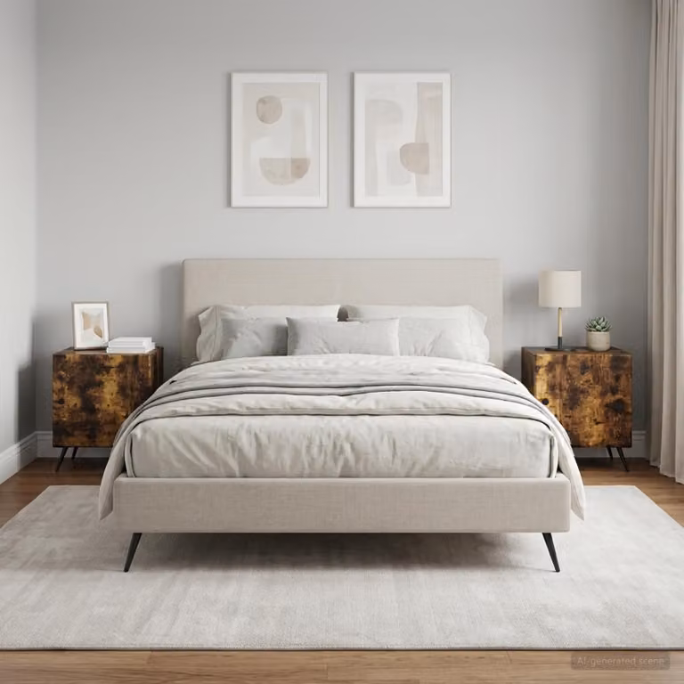 Set di 2 Armadi da Notte vidaXL in Rovere Fumo, L/P/H: 43 x 34,5 x 50 cm