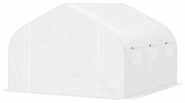 Serra tunnel – Serra accessibile con copertura in polietilene | Colore: Bianco | Dimensioni: 300x350x200 cm