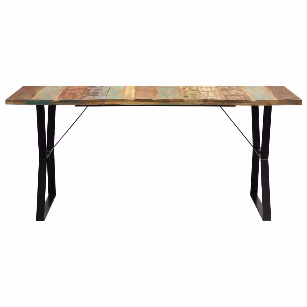 vidaXL Tavolo da pranzo 180x90x76 cm in legno massiccio antico