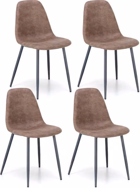 Set 4 Sedie 44x50xH84 cm in Similpelle Brigitte Tortora