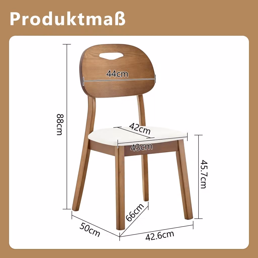 Set di 2 sedie da pranzo moderne WISHDOR bianche con schienale ovale e seduta imbottita in ecopelle e tessuto – 2