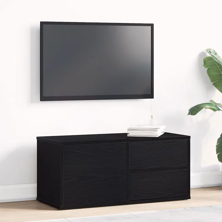 Mobile TV vidaXL moderno in legno ingegnerizzato nero L 80 cm x P 34 cm x H 36 cm