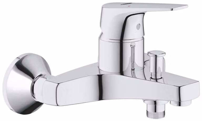 Miscelatore per vasca e doccia, da montare a parete, attacco flessibile 1/2", finitura cromata, codice prodotto 23772000