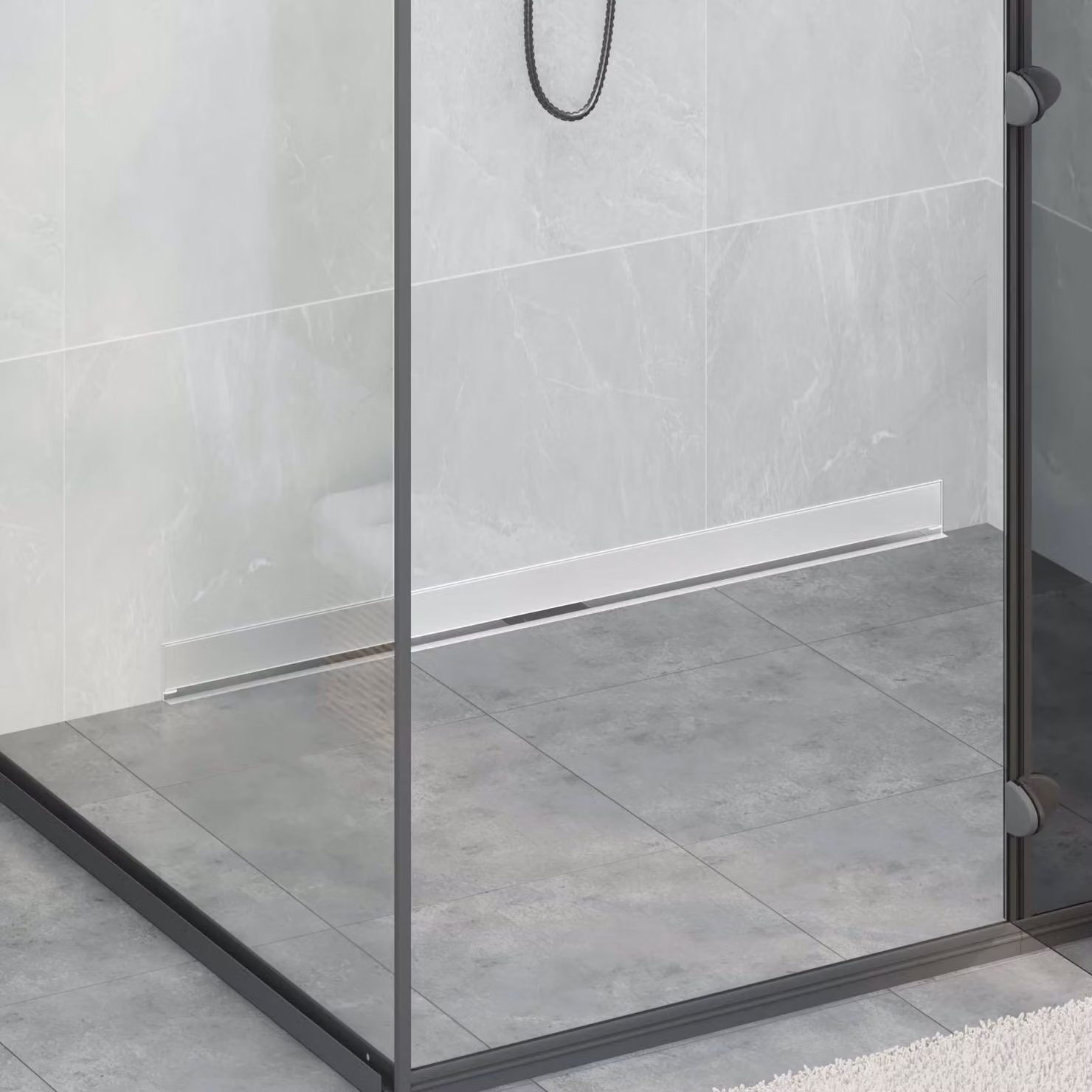 Scarico doccia da parete vidaXL in acciaio inox 304 color argento, lunghezza: 100 cm