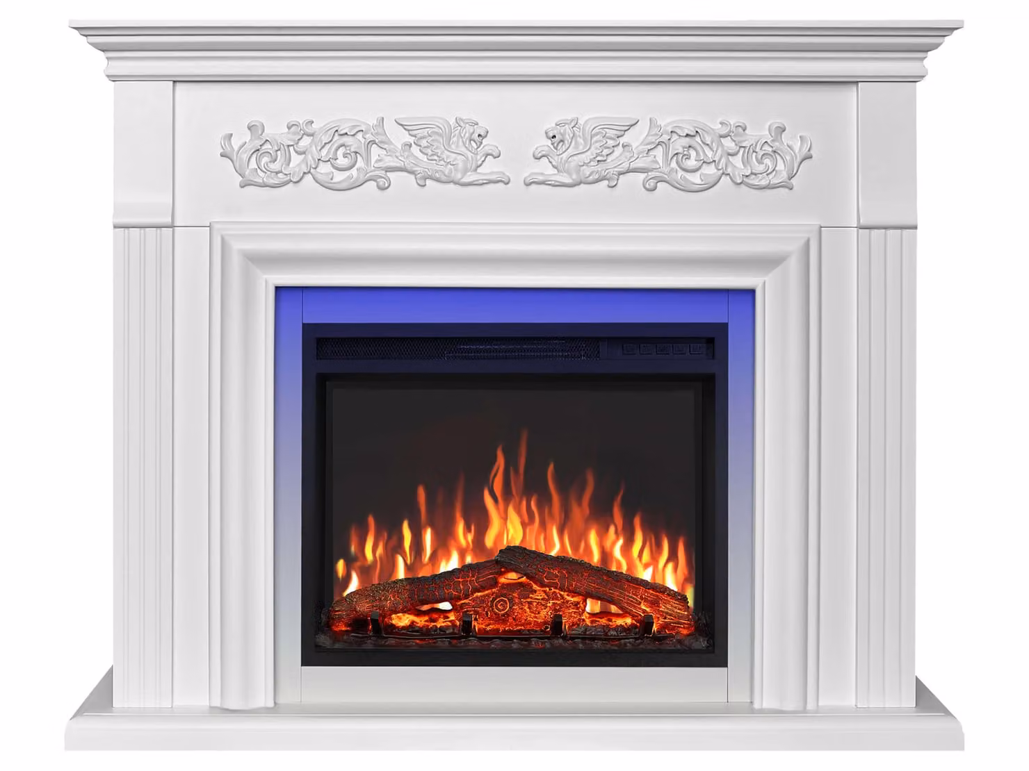 Caminetto elettrico ArtiFlame Monferrato AF24 bianco con illuminazione a LED