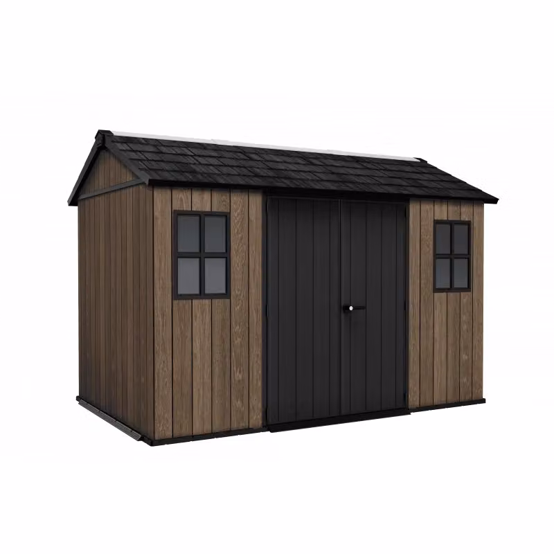 Casetta da giardino in resina Keter Apex 7511/1175 Signature Walnut effetto legno marrone con pavimento e doppia porta L: 350 cm, P: 230 cm, H: 246 cm – 2