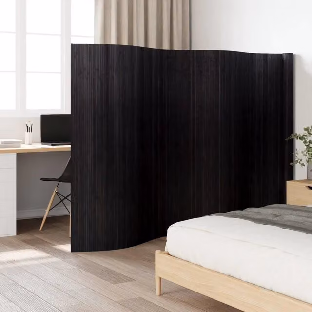 Divisorio Ambienti vidaXL in Bambù Nero per Soggiorno e Camera da Letto, Larghezza: 600 cm, Altezza: 165 cm