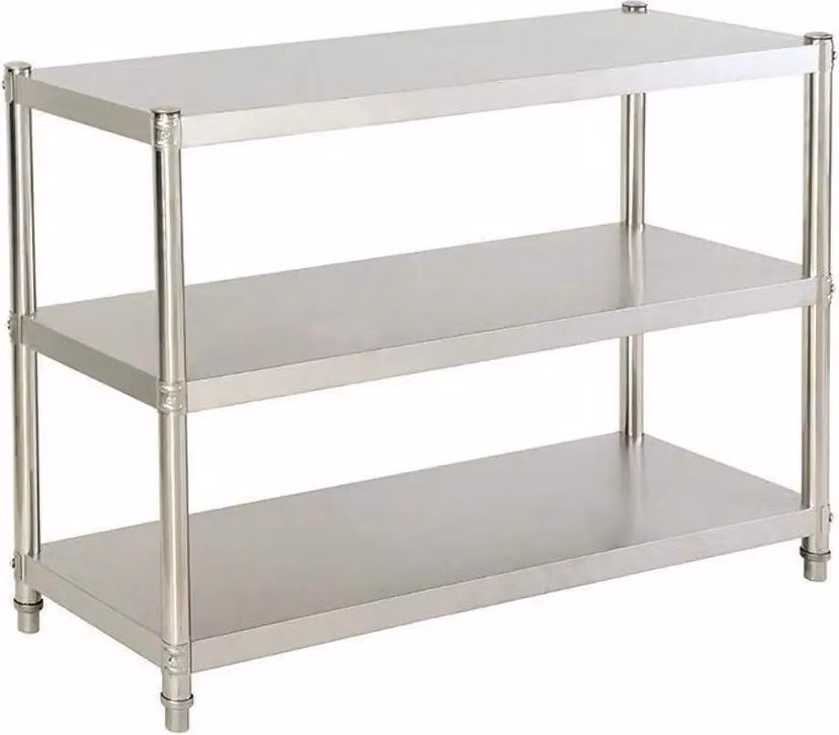 Scaffale in acciaio inox per impieghi gravosi, per la cucina, la dispensa e la ristorazione