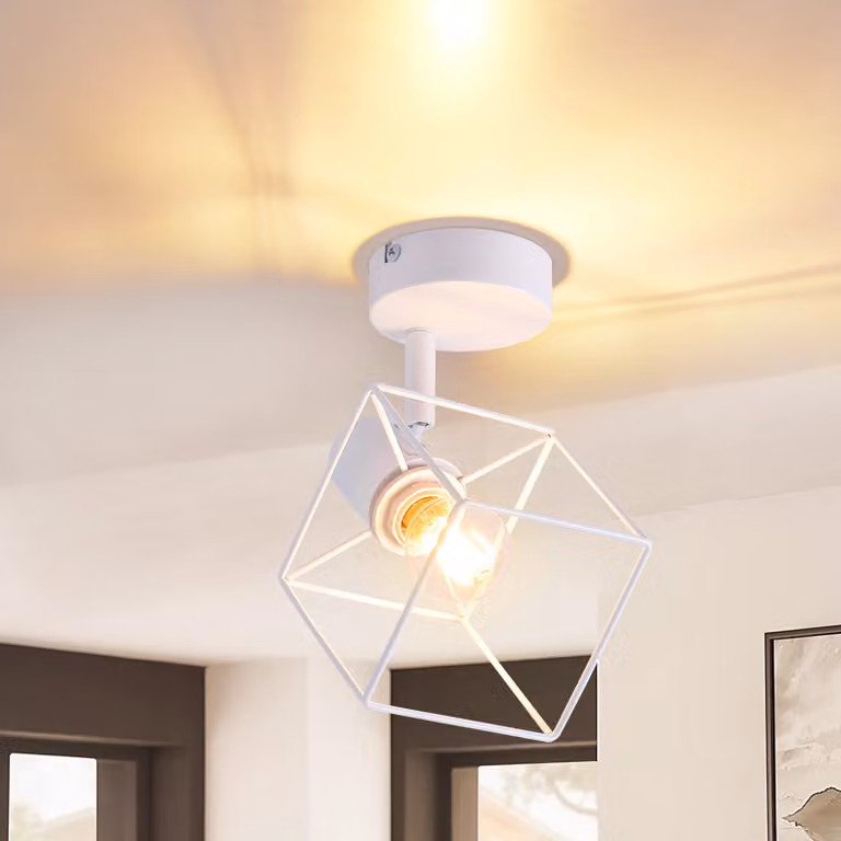 ZMH lampada da soffitto E14 faretto da soffitto plafoniera bianca 350° orientabile faretti moderni camera da letto lampada da cucina per corridoio ufficio senza lampadina