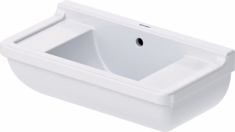 Duravit Starck 3 lave-mains, 500x260mm, avec trop-plein, 2 trous de robinetterie prépercés à gauche et à droite, 07515000001, 07515000001
