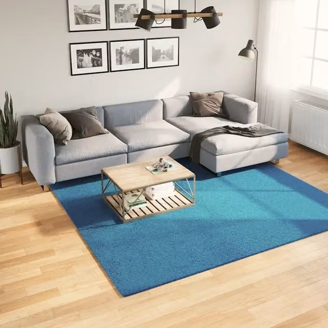 Tappeto moderno vidaXL OVIEDO a pelo corto turchese L 240 x L 240 cm – 1