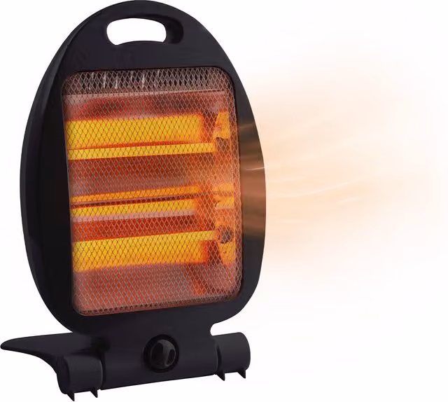 Termostufa al Quarzo Wintem con Doppio Elemento Riscaldante a Infrarossi, Base Autoportante e Colore Nero