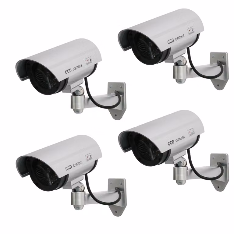 4x telecamera fittizia con LED lampeggiante IR1100 S IR per esterni argento