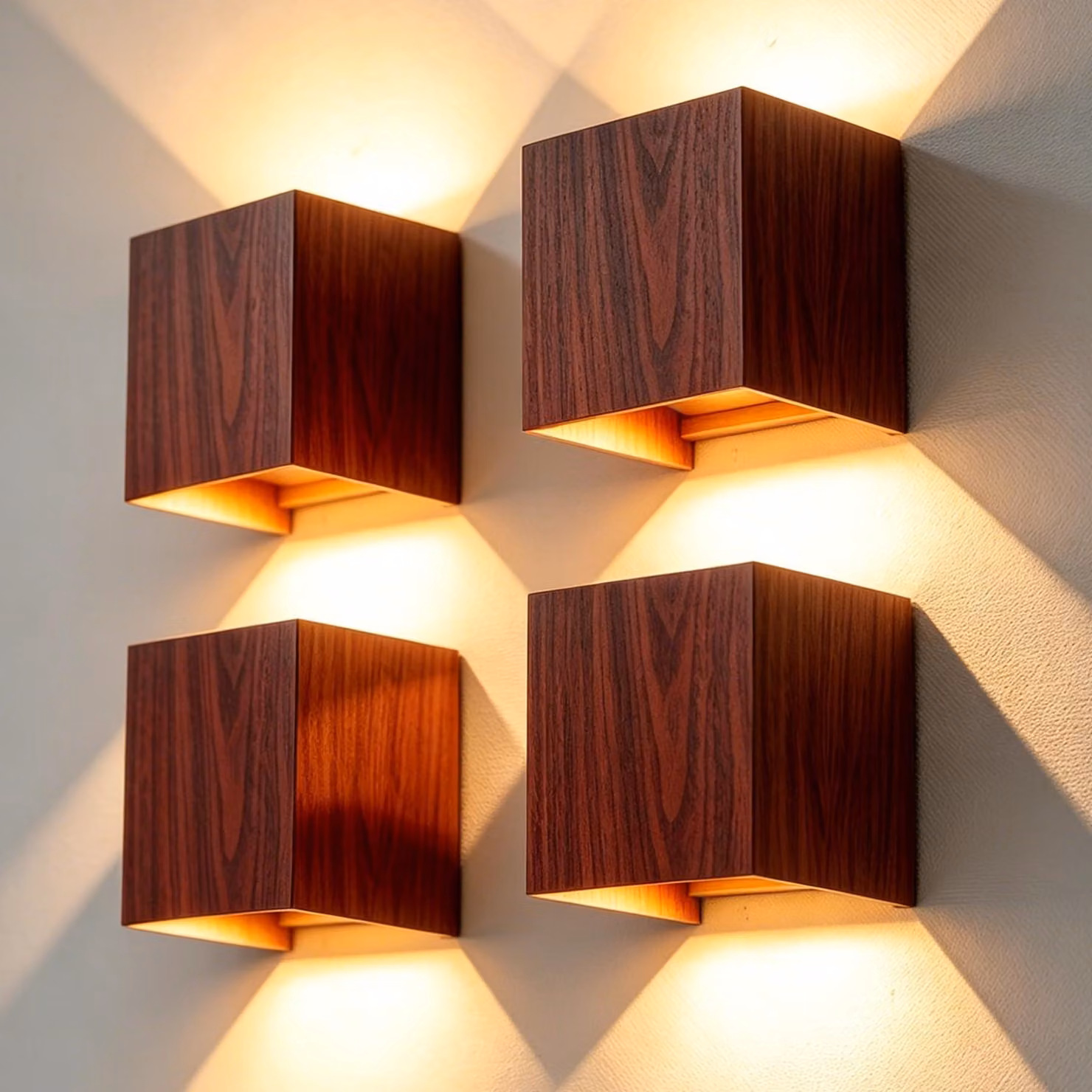 Lampada da parete a LED, 12W, 3000K, alluminio, grado di protezione IP65, confezione da 4