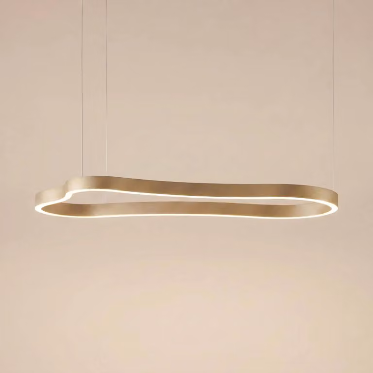 Lampada a sospensione Vikali Lucande, dimmerabile, Ottone / Oro, Soggiorno / Sala da pranzo, Metallo, Moderno, Lampada a sospensione