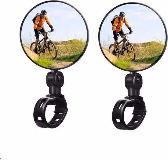 2 pezzi - Specchietti retrovisori regolabili e orientabili per passeggero di bicicletta - Specchietti di sicurezza convessi in acrilico ad ampio angolo - Adatti alla maggior parte delle mountain bike