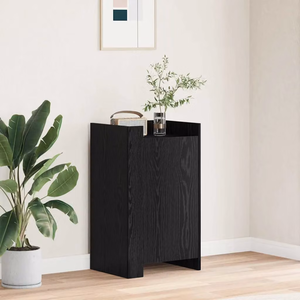 Credenza moderna vidaXL in rovere e nero L: 45 cm, P: 35 cm, H: 75 cm