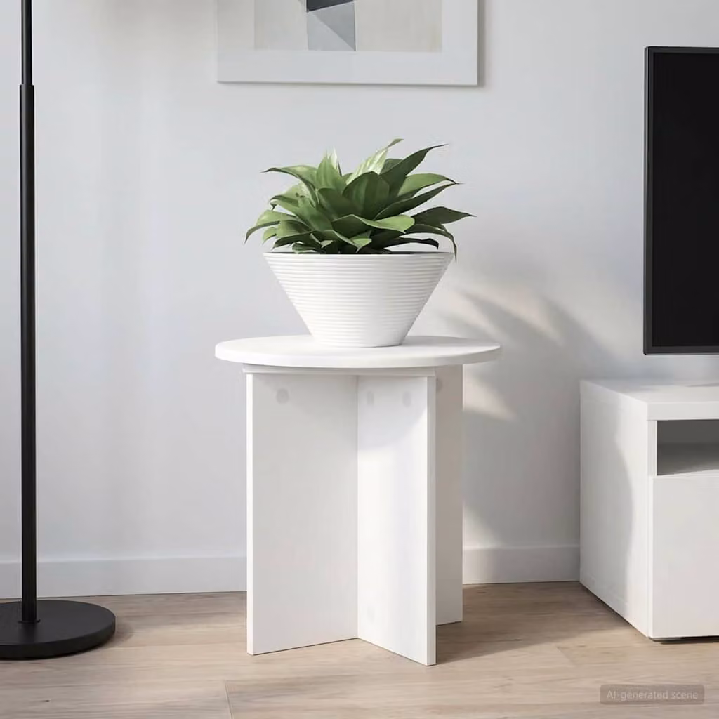 Set di 2 supporti per piante vidaXL in legno MDF bianco, design moderno, L/P/H: 40 x 40 x 60 cm