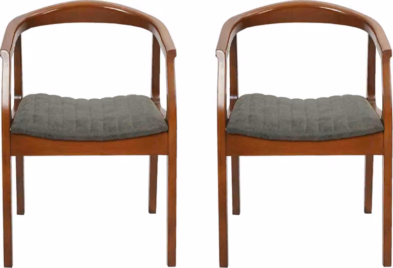 Stuhl Braun Design Wohnzimmer Esszimmer Holz 2x Stühle Polster mit Armlehne