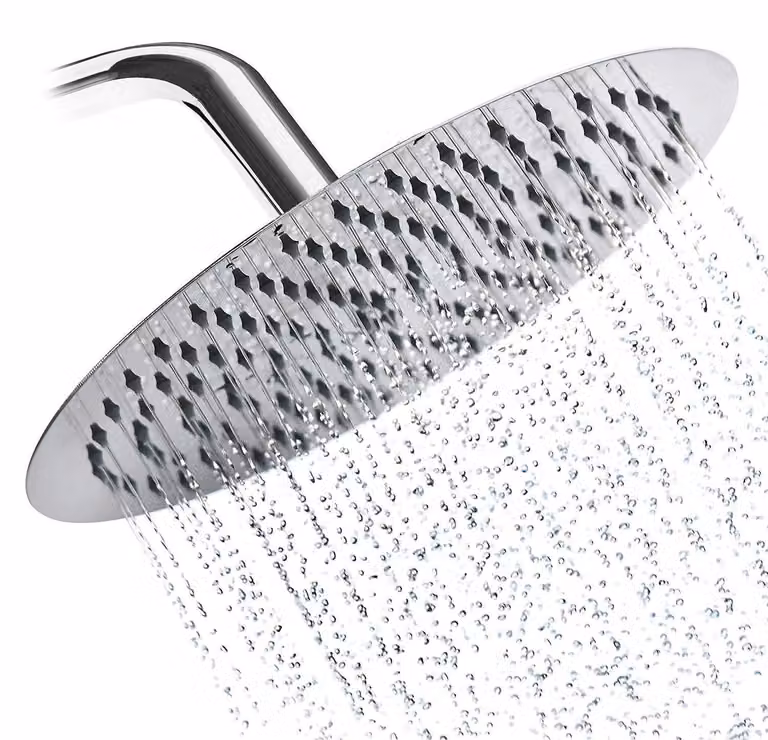 Doccia a parete in acciaio inossidabile 304, diametro 30 cm (12 pollici), con 144 ugelli anticalcare, finitura cromata