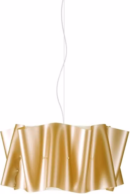Lampada a sospensione moderna Folio Polilux Linea Zero in metallo cromo e oro con attacco E27, Diametro: 50 cm