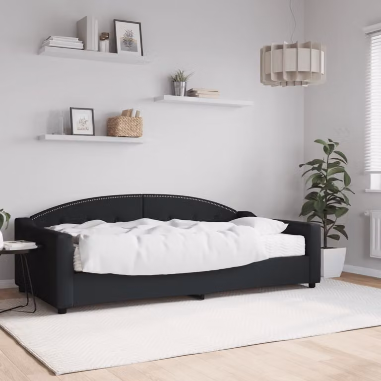 Maison Exclusive - Divano letto con materasso nero 100x200 cm in tessuto