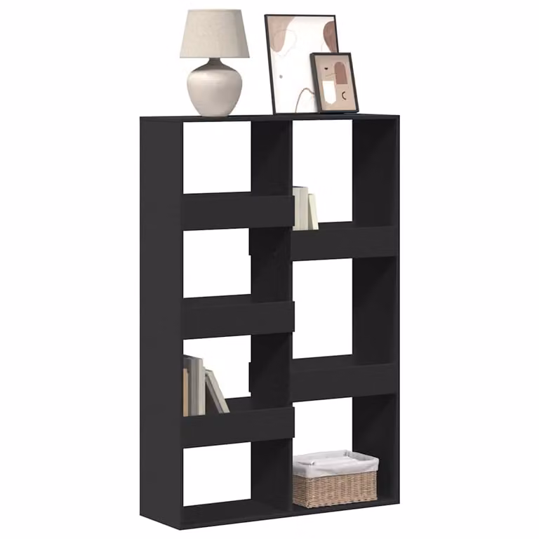 Libreria nera vidaXL in legno e MDF per soggiorno, L 100 cm x P 33 cm x H 155,5 cm