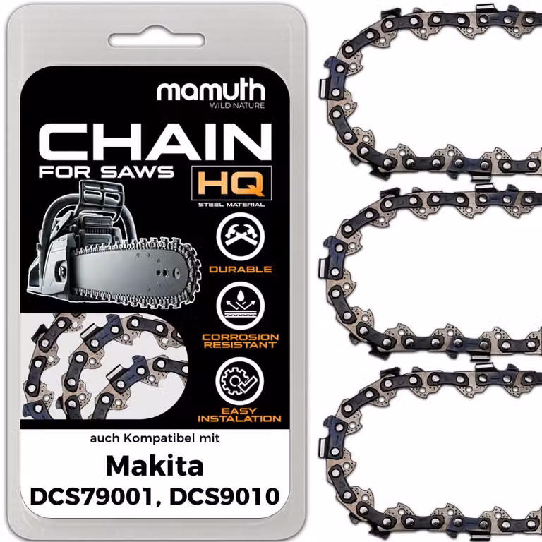 3 catene per motosega, lunghezza 50 cm, passo 1,5 mm, larghezza 3/8", modello 72 TG, compatibili con Makita DCS79001, DCS9010