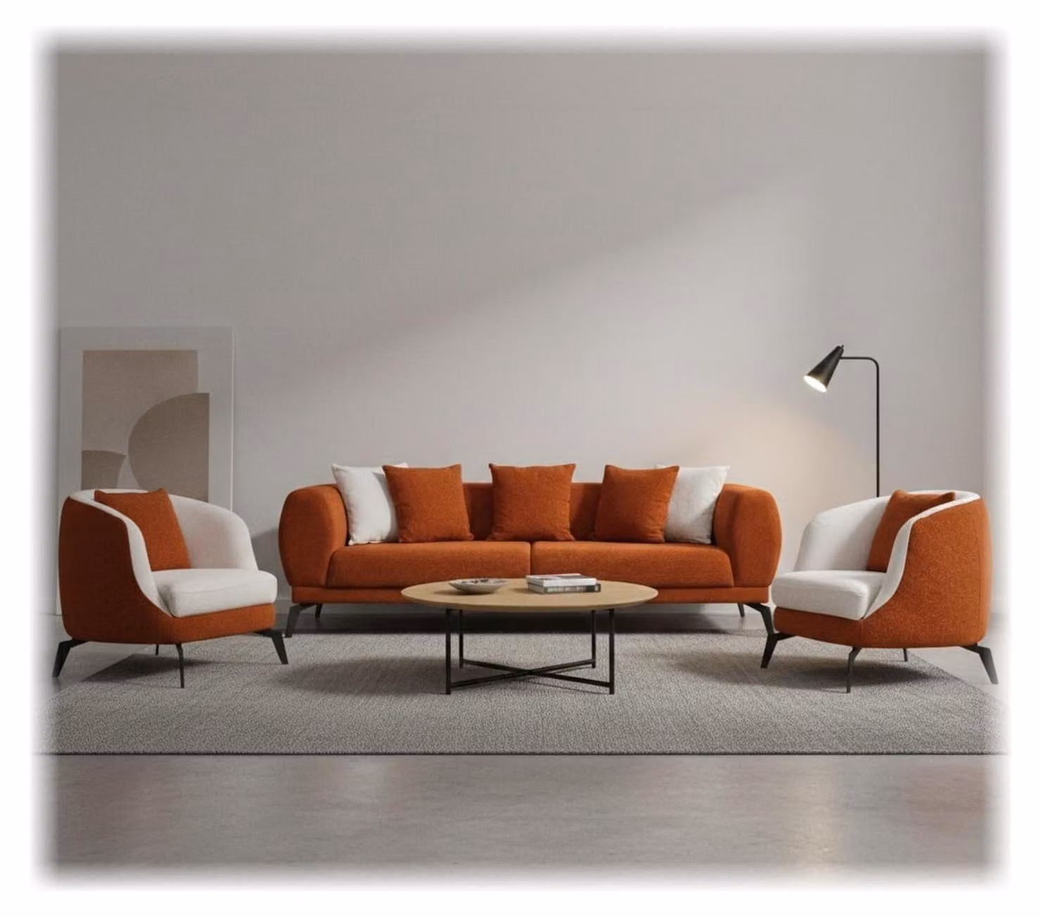 Elegante set di divani 3+1+1 posti per soggiorno - Divani comodi e lussuosi