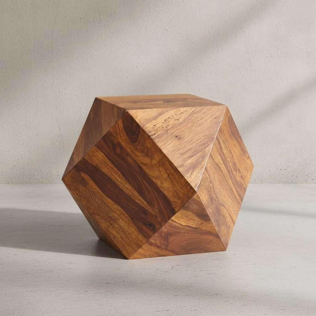 Tavolino da salotto 57 x 42,5 x 57 cm in legno massello di sheesham Tavolino moderno, tavolino da salotto a forma di diamante, tavolino in legno massello per salotto, tavolino in vero legno