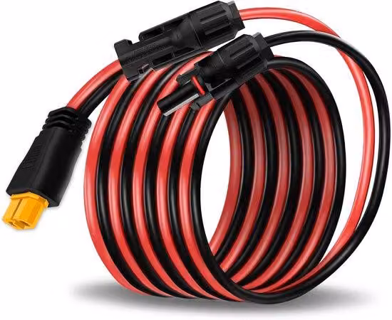 Adattatore solare per XT60 - 12 AWG / 3,3 mm² - 60 cm - Impermeabile IP67 - Connettore di espansione solare per stazioni di ricarica portatili e impianti di generazione solare