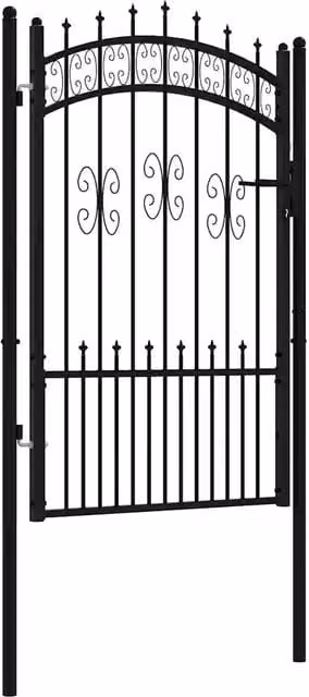 Cancello per recinzione KAMPEN con punta a lancia Nero 103x150 cm in acciaio CFW4986591
