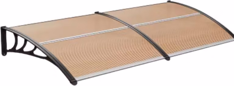 VoorTürlädenl Trasparente - Curvo - 190 cm - ABS e policarbonato - Alluminio - Balcone e ingresso - Resistente alle intemperie - Nero/Marrone