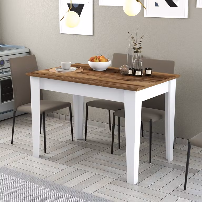 Skye Decor, Kiev 511 - Noce, Bianco, tavoli, tavoli da cucina, noce, 110 x 75 x 72 cm