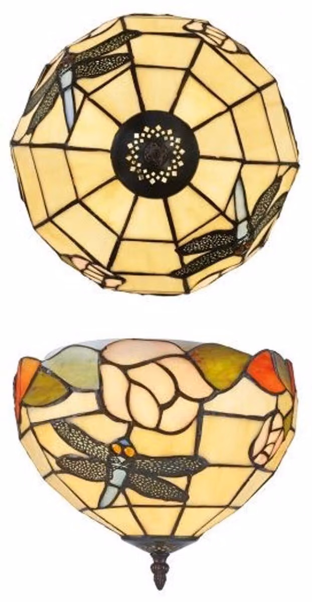 Lampada a sospensione Casa Padrino Tiffany, modello Libelle, 25 cm - Lampada da soffitto in vetro mosaico, colorata