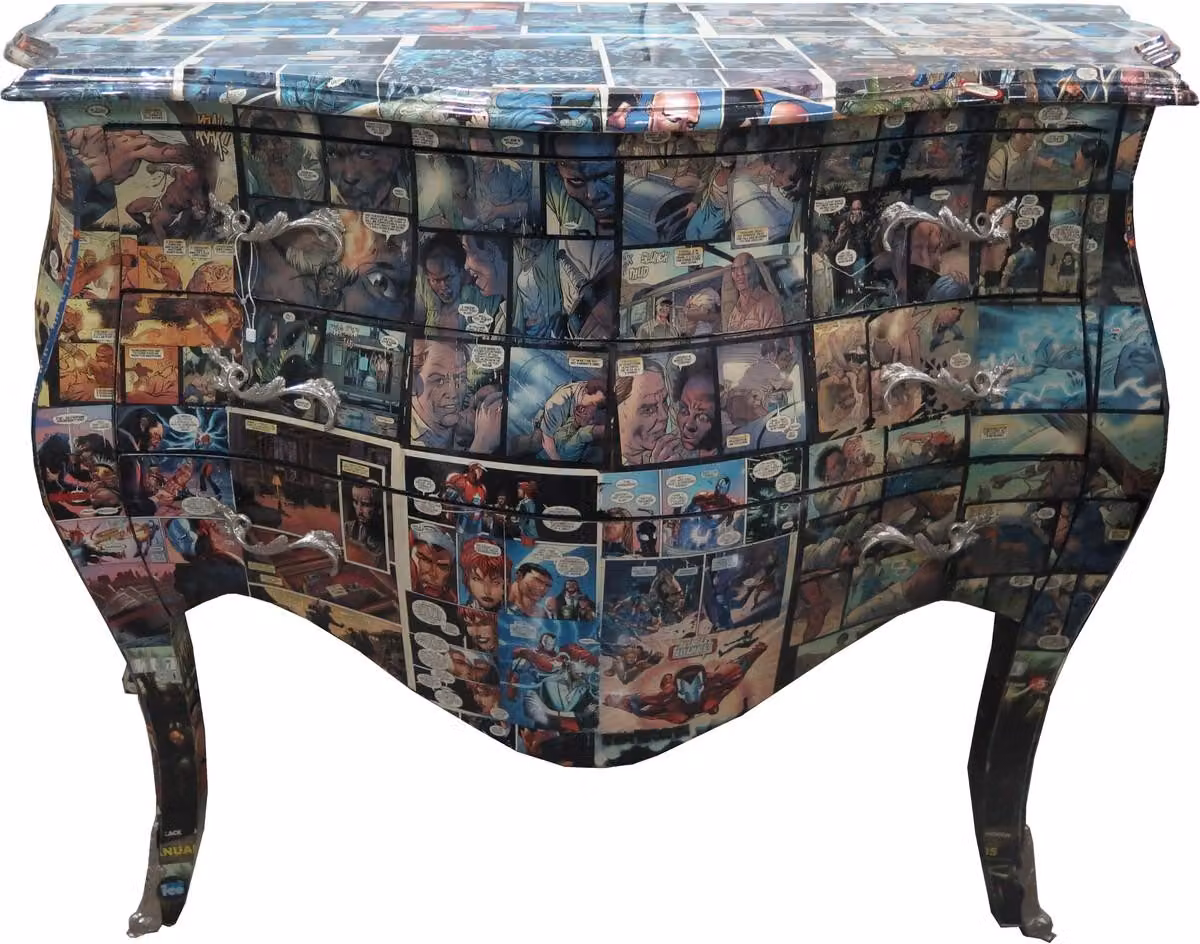 Comò "Casa Padrino" in stile barocco, design originale - Realizzato in legno massello, fatto a mano - Larghezza 100 cm, profondità 52 cm, altezza 85 cm