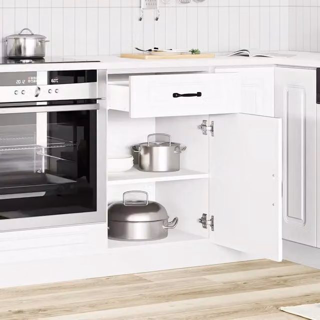 Armoire de cuisine Kalmar blanc bois d'ingénierie
