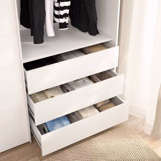 Cassettiera Boulogne DMORA Bianca per camera da letto e soggiorno L: 87 cm, P: 55 cm, H: 70 cm