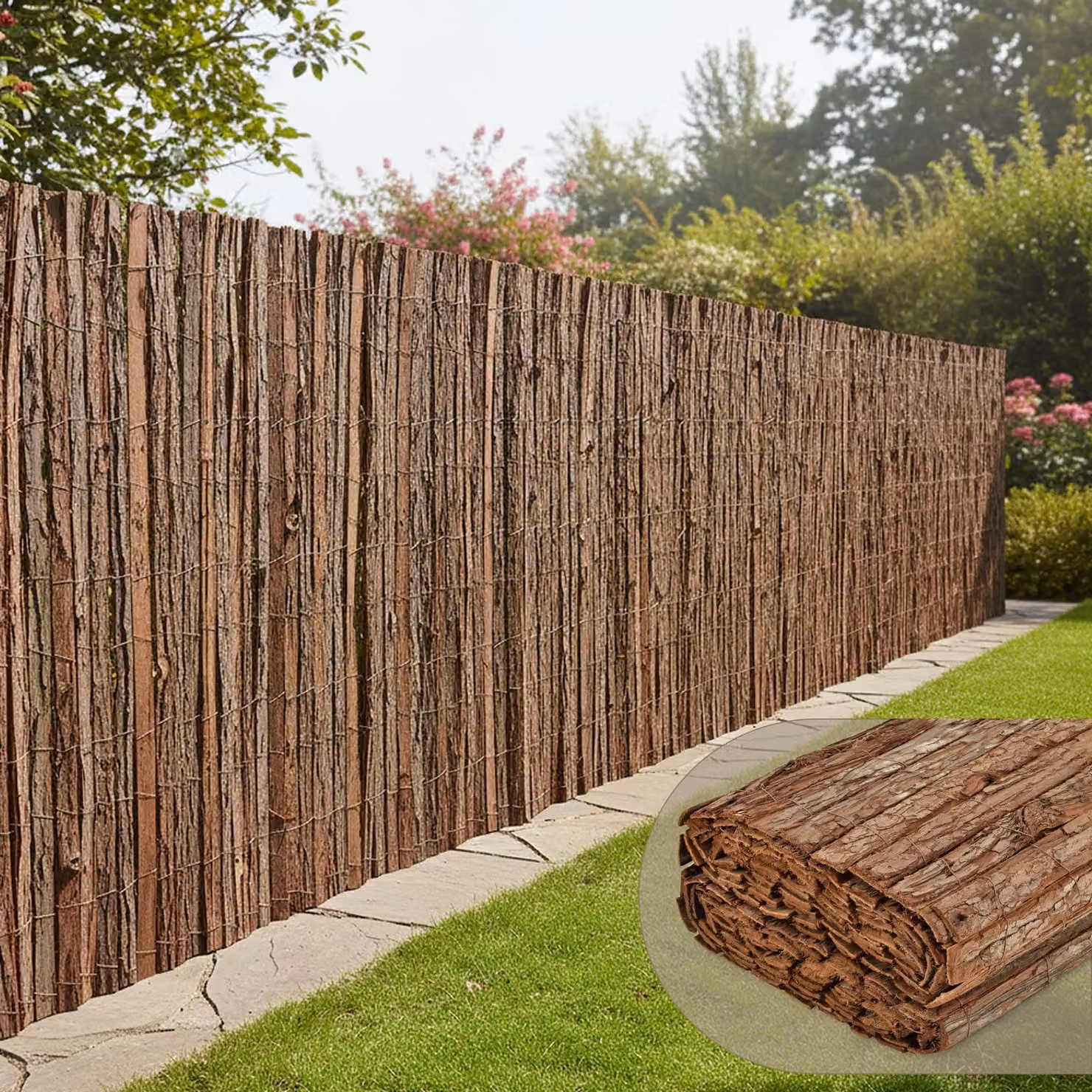 Stuoia di corteccia 'Zamora' Schermo privacy in corteccia d'albero 150 x 300 cm
